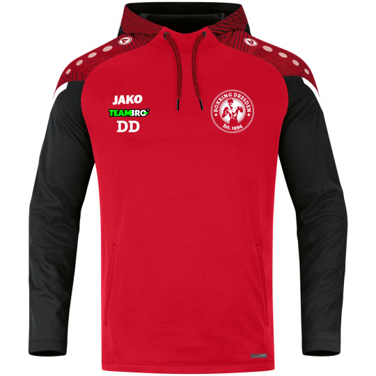 Boxring  Dresden Herren Kapuzensweat rot/schwarz