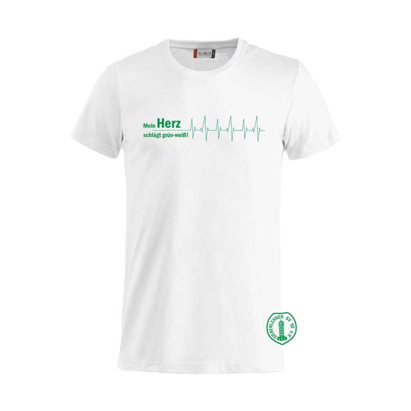 Siebenlehner SV Herren T-Shirt weiß "Herzschlag"