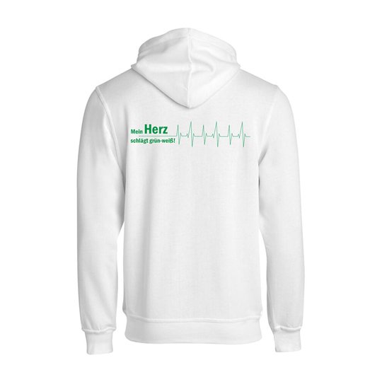 Siebenlehner SV Herren Kapuzenjacke weiß "Herzschlag"