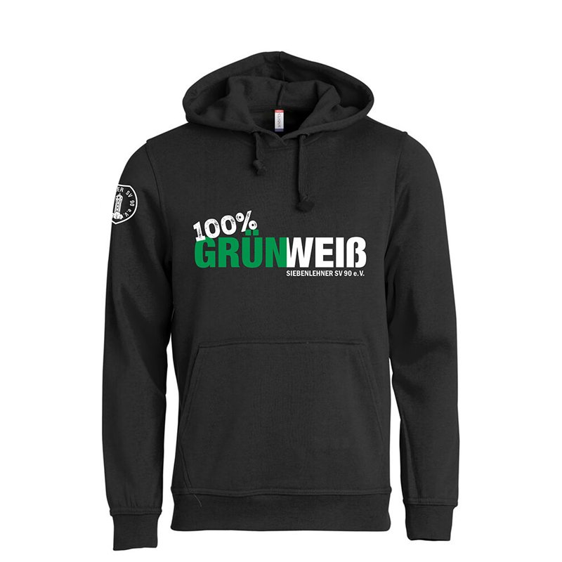 Siebenlehner SV Unisex Hoodie schwarz "Grün Weiß"