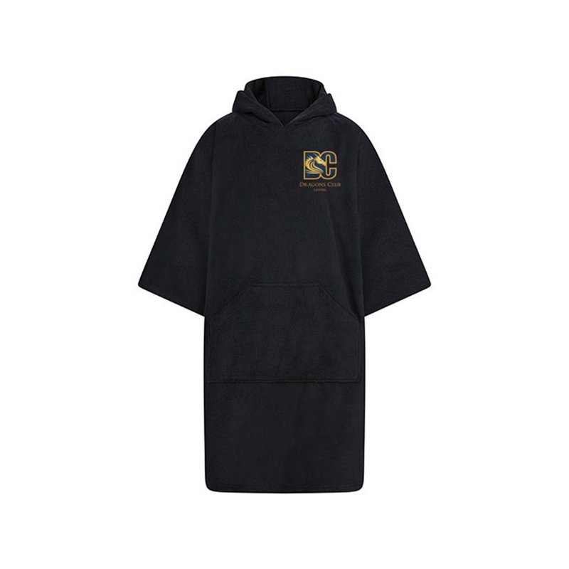 Dragons Club Leipzig Adults Towelling Poncho Black