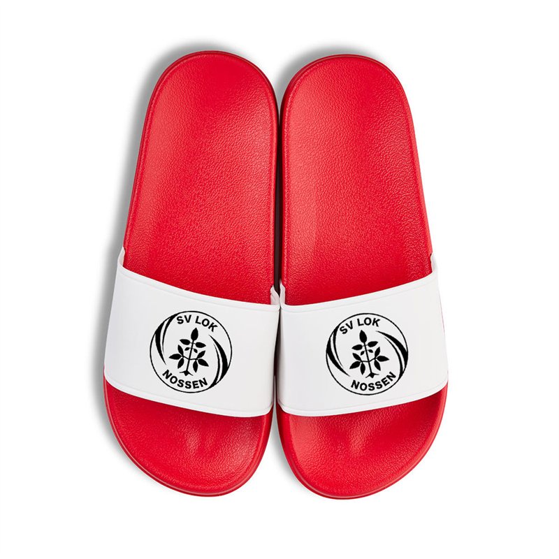 SV Lok Nossen Badelatschen  rot/weiß